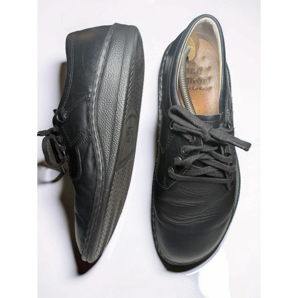 Finn Comfort  VAASA KAFFEE Men's Shoes Size 10.5 EU 44 Black Leather Oxford EUC